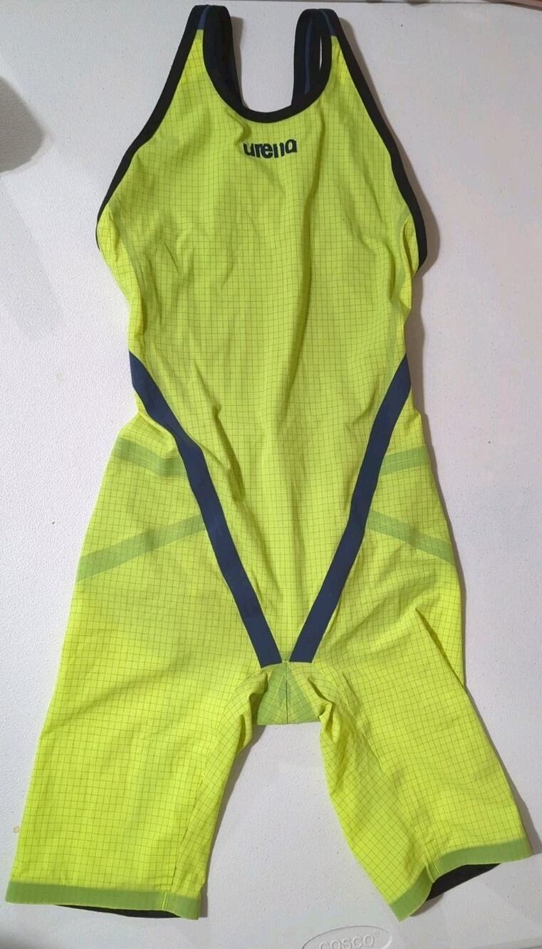 Arena Powerskin Carbon Flex Open Back Kneeskin Fluo Green Size 32